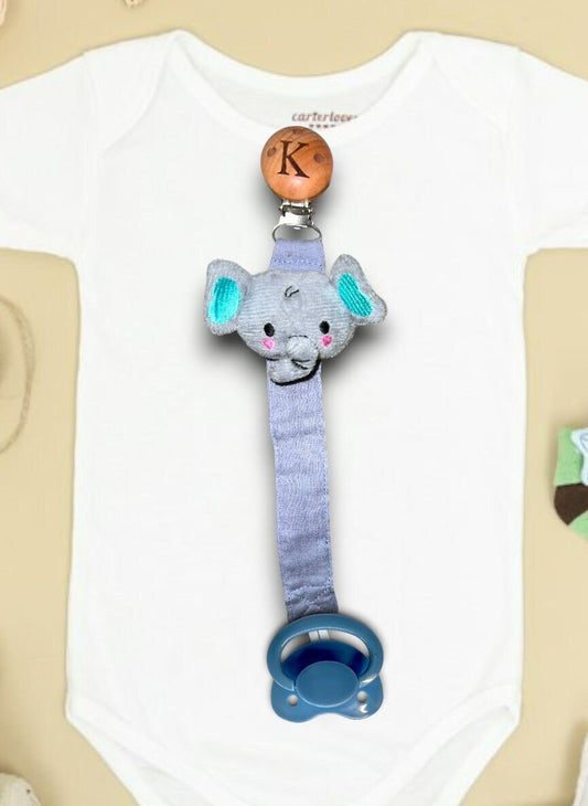 Monogram Animal Pacifier Holder & Pacifier