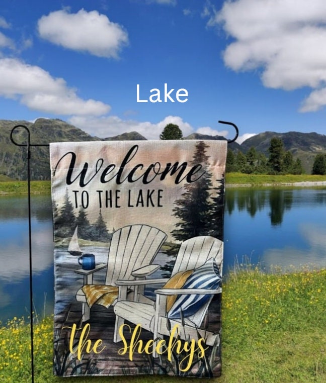 Personalized Camping and Lake Themed Garden Flags